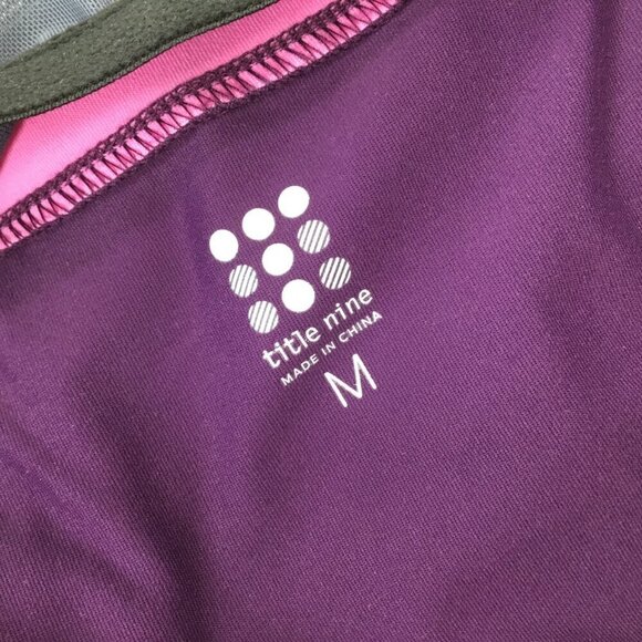 Title Nine Diamalete Athletic Dress Stretch Tennis Golf Size M Colorblock Purple - Picture 10 of 11